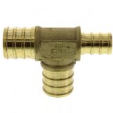 3/4" PEX x 1/2" PEX x 3/4" PEX Brass Tee (Lead Free)