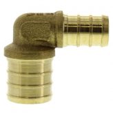 3/4" PEX x 1/2" PEX Brass Elbow (Lead Free)