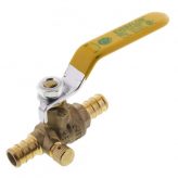 1/2" PEX x 1/2" PEX Ball Valve w/ Drain, Lead Free