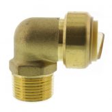 3/4" Push-Fit x 3/4" Male NPT 90 Elbow Adapter, Lead Free