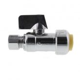 1/2" Push-Fit x 3/8" OD Comp. Straight Stop, Lead Free