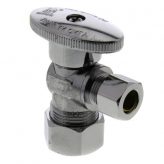 5/8" OD Comp x 3/8" OD Comp Quarter Turn Angle Stop, Lead Free