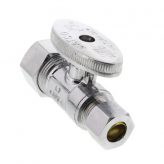 5/8" OD Comp x 3/8" OD Comp Quarter Turn Straight Stop, Lead Free