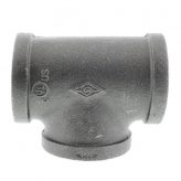 1-1/4" Black Malleable Iron Tee