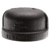 1-1/4" Black Malleable Cap