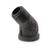Black Malleable Street 45 Degree Elbows