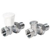 1/2" Female NPT Straight Radiator Valve Set, Supply & Return