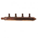 Copper 3/4" F1807 (Crimp) Inlet x 1/2" F1807 (Crimp) 4-port Closed End Manifold