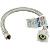 9" Braided Hose Toilet Connector 3/8" OD Comp. x 7/8" Ballcock