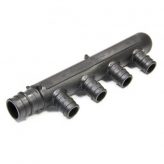 Poly 1" F1960 x 1/2" F1960, 4 Port Closed End Manifold