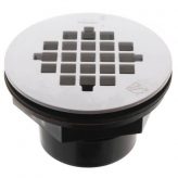 2" Two Piece shower Drain for Prefab Showers, White Plastic Grid
