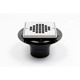 Oatey 42274 ABS Square Stainless Steel Shower Drain w/Ring & Plug