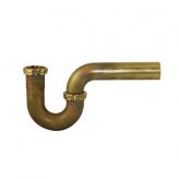1-1/2" Rough Brass P-trap, 20 Gauge