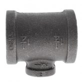1-1/4" x 1-1/4" x 1/2" Black Malleable Iron Tee