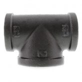 1-1/2" x 1-1/2" x 2" Black Malleable Iron Tee