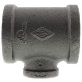 1-1/2" x 1-1/2" x 3/4" Black Malleable Iron Tee
