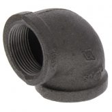 1-1/2" x 1-1/4" Black Malleable Reducing 90 Degree Elbow