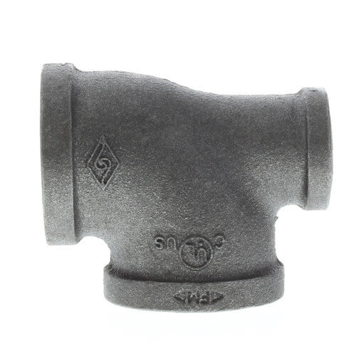 1-1-2 x 1-1-4 x 1-1-2 black reducing tee