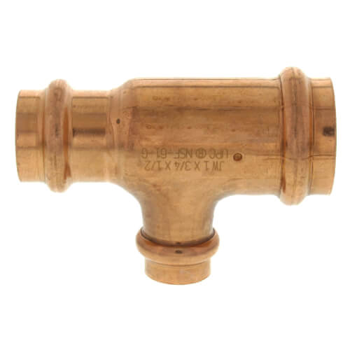 1-1-2 x 1-1-4 x 1 press copper tee