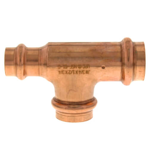 1-1-2 x 1-2 x 1-1-2 press copper tee
