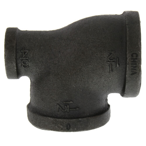 1-1-2 x 3-4 x 1-1-2 black reducing tee