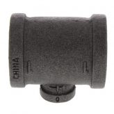 1-1/4" x 1-1/4" x 1/4" Black Malleable Iron Tee