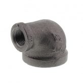 1-1/4" x 1/2" Black Malleable Reducing 90 Degree Elbow