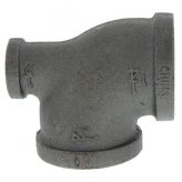1-1/4" x 1/2" x 1-1/4" Black Malleable Iron Tee