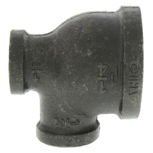 1-1-4 x 1-2 x 1-2 black reducing tee