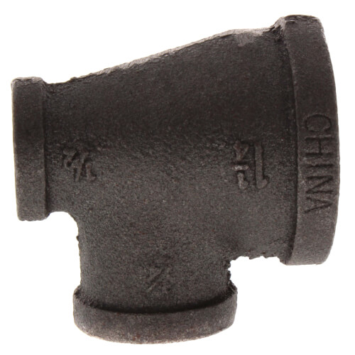 1-1-4 x 1-2 x 3-4 black reducing tee