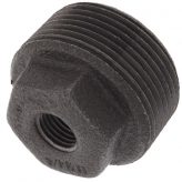 1-1/4" x 1/4" Black Malleable Bushing