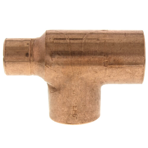 1-1-4 x 3-4 x 1-1-4 copper tee