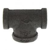 1/2" x 1/2" x 3/4" Black Malleable Iron Tee