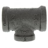 1/2" x 1/2" x 3/8" Black Malleable Iron Tee