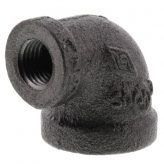 1/2" x 1/4" Black Malleable Reducing 90 Degree Elbow