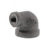 1/2" x 1/8" Black Malleable Reducing 90 Degree Elbow