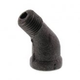 1/4" Black Malleable Street 45 Degree Elbow