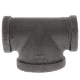 1" x 1" x 1-1/2" Black Malleable Iron Tee