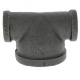 1" x 1" x 2" Black Malleable Iron Tee