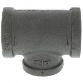 1" x 1" x 3/4" Black Malleable Iron Tee