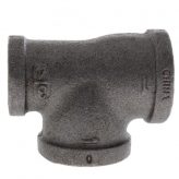 1" x 3/4" x 1" Black Malleable Iron Tee