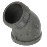 2" Black Malleable Street 45 Degree Elbow