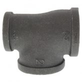 2" x 1-1/2" x 2" Black Malleable Iron Tee
