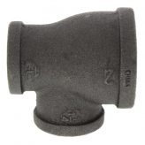 2" x 1-1/4" x 1-1/4" Black Malleable Iron Tee