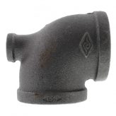 2" x 1/2" x 2" Black Malleable Iron Tee