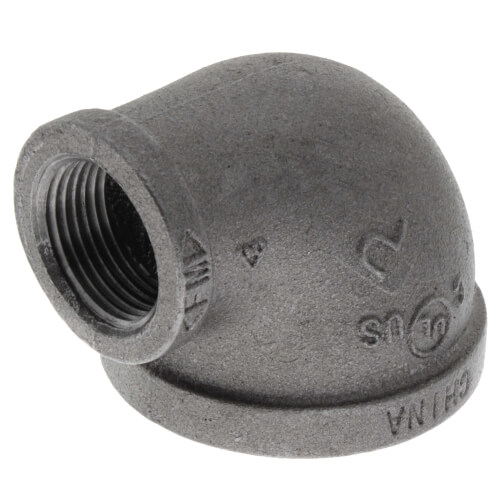 2 x 1 black reducing 90 elbow