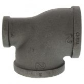 2" x 1" x 2" Black Malleable Iron Tee