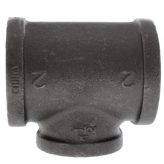 2" x 2" x 1-1/2" Black Malleable Iron Tee