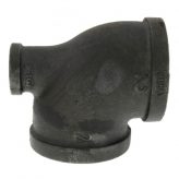 2" x 3/4" x 2" Black Malleable Iron Tee