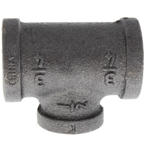 3-4 x 3-4 x 1-2 black reducing tee